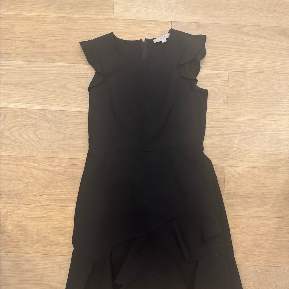 LOFT Elegant Black Asymmetrical Dress
